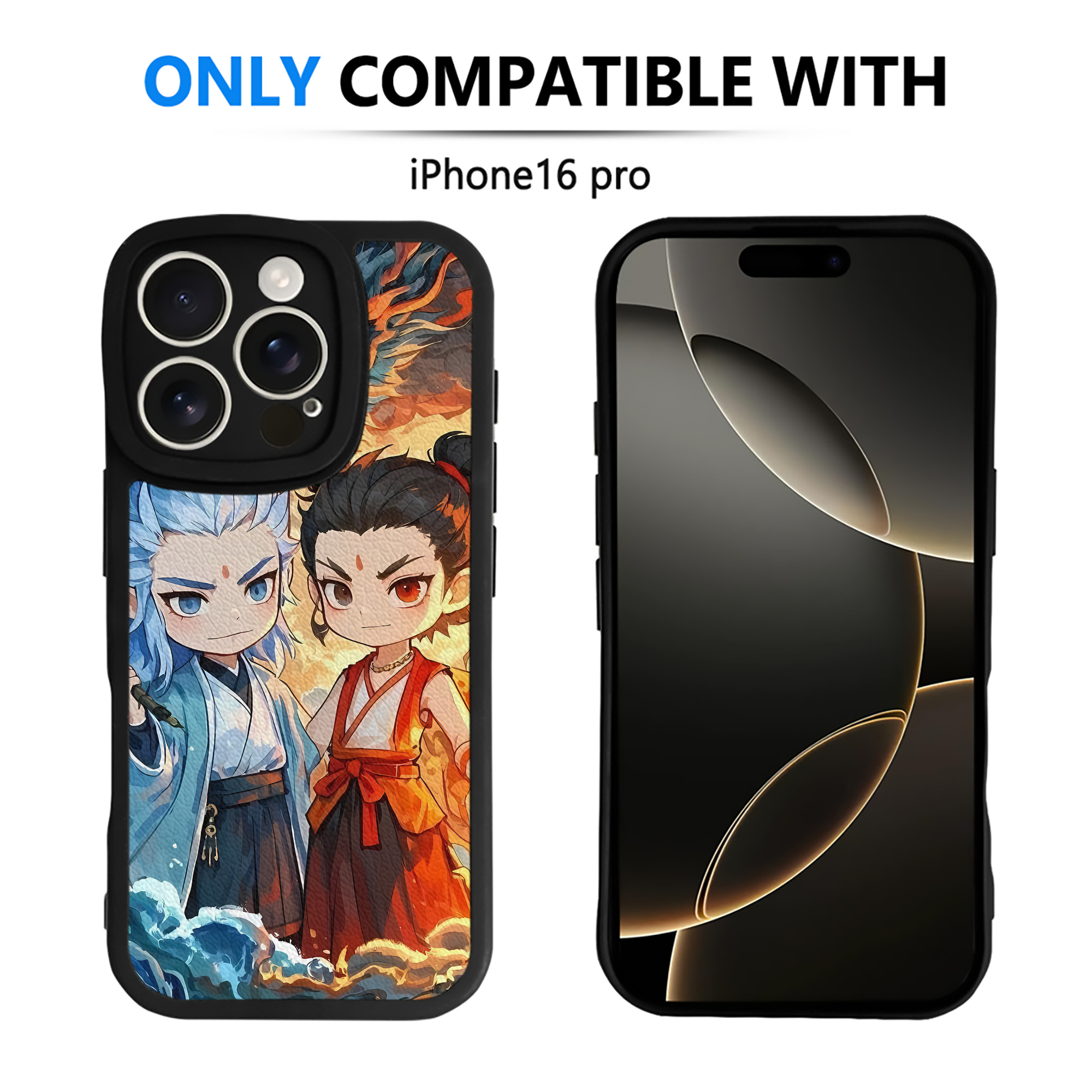 （画像用） Ne Zha 2 ナタ 魔童の大暴れ 【iPhone 16シリーズ対応】シリコンスマホケース（レザー調） 材質：シリコン